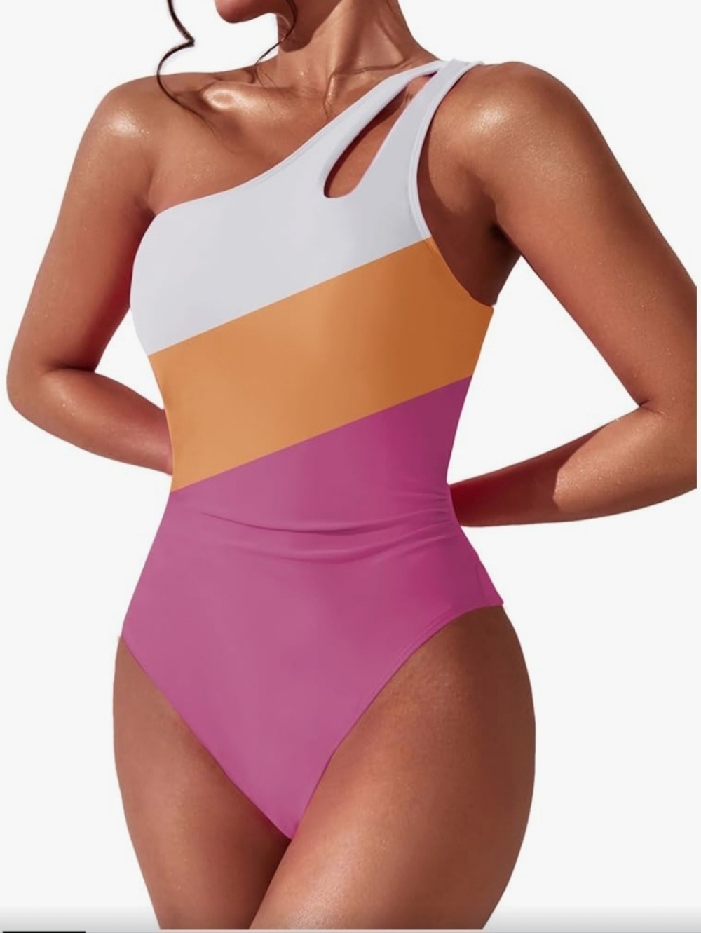 One Shoulder Cut Out Swimsuit